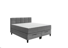 Boxspringbett >TraumZeit< inkl. wendbare 7 Zonen TTFK Matratze & Topper - 180x200 cm anthrazit