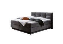 Boxspringbett >Schlummerland< inkl. wendbare 7 Zonen TTFK Matratze & Topper - 180x200 cm anthrazit