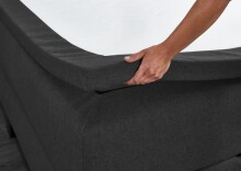 Boxspringbett >Young< inkl. Topper, USB und LED-Beleuchtung anthrazit - 140x200 cm