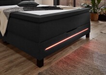 Boxspringbett >Young< inkl. Topper, USB und LED-Beleuchtung anthrazit - 140x200 cm