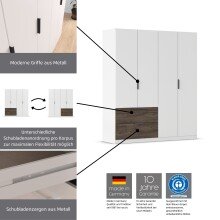 Drehtürenschrank >Koda< in alpinweiß / Atlantic Oak dunkel - 181x210x54 (BxHxT)