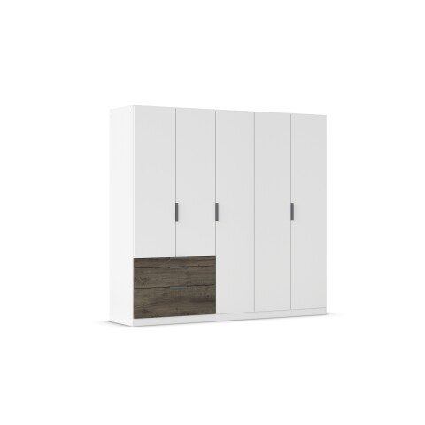 Drehtürenschrank >Koda< in alpinweiß / Atlantic Oak dunkel - 226x210x54 (BxHxT)