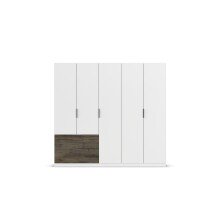 Drehtürenschrank >Koda< in alpinweiß / Atlantic Oak dunkel - 226x210x54 (BxHxT)