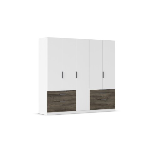 Drehtürenschrank >Koda< in alpinweiß / Atlantic Oak dunkel - 226x210x54 (BxHxT)