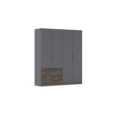 Drehtürenschrank >Koda< in grau metallic /...