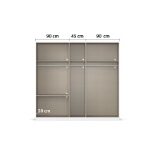 Drehtürenschrank >Koda< in grau metallic / Atlantic Oak dunkel, Holzwerkstoff
