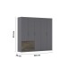 Drehtürenschrank >Koda< in grau metallic / Atlantic Oak dunkel, Holzwerkstoff
