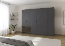 Drehtürenschrank >Koda< in grau metallic /...