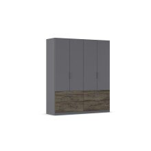 Drehtürenschrank >Koda< in grau metallic /...