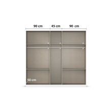 Drehtürenschrank >Koda< in grau metallic / Atlantic Oak dunkel, Holzwerkstoff