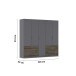 Drehtürenschrank >Koda< in grau metallic / Atlantic Oak dunkel, Holzwerkstoff