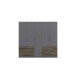 Drehtürenschrank >Koda< in grau metallic / Atlantic Oak dunkel, Holzwerkstoff