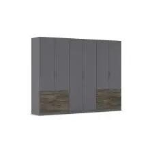 Drehtürenschrank >Koda< in grau metallic /...