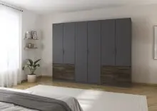 Drehtürenschrank >Koda< in grau metallic /...