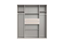 Drehtürenschrank >DIGIT< in SAHARAGRAU / EICHE DEKOR - 180x208x58cm (BxHxT)