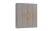 Drehtürenschrank >DIGIT< in SAHARAGRAU / EICHE DEKOR - 180x208x58cm (BxHxT)