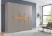 Drehtürenschrank >DIGIT< in SAHARAGRAU / EICHE DEKOR - 225x208x58cm (BxHxT)