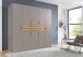 Drehtürenschrank >DIGIT< in SAHARAGRAU / EICHE DEKOR - 225x208x58cm (BxHxT)