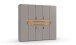 Drehtürenschrank >DIGIT< in SAHARAGRAU / EICHE DEKOR - 225x208x58cm (BxHxT)