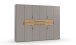 Drehtürenschrank >DIGIT< in SAHARAGRAU + EICHE DEKOR - 270x208x58cm (BxHxT)