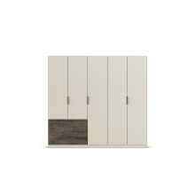 Drehtürenschrank >Koda< in champagner / Atlantic Oak dunkel - 226x210x54 (BxHxT)