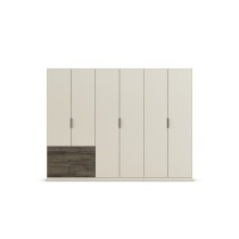 Drehtürenschrank >Koda< in champagner / Atlantic Oak dunkel - 271x210x54 (BxHxT)