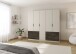 Drehtürenschrank >Koda< in champagner / Atlantic Oak dunkel - 226x210x54 (BxHxT)