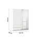 Schwebetürenschrank >Elara< in alpinweiß / Spiegel - 181x210x62 (BxHxT)