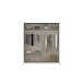 Schwebetürenschrank >Elara< in grau metallic / Spiegel - 181x210x62 (BxHxT)
