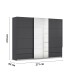 Schwebetürenschrank >Elara< in grau metallic / Spiegel - 271x210x62 (BxHxT)