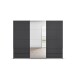 Schwebetürenschrank >Elara< in grau metallic / Spiegel - 271x210x62 (BxHxT)