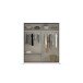 Schwebetürenschrank >Elara< in grau metallic / Glas basalt - 181x210x62 (BxHxT)