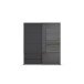 Schwebetürenschrank >Elara< in grau metallic / Glas basalt - 181x210x62 (BxHxT)