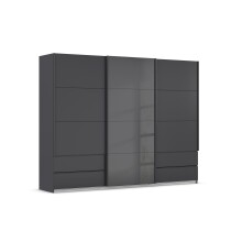 Schwebetürenschrank >Elara< in grau metallic /...