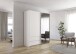 Schwebetürenschrank >Elara< in alpinweiß / Grauspiegel - 181x210x62 (BxHxT)