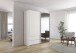 Schwebetürenschrank >Elara< in alpinweiß / Grauspiegel - 181x210x62 (BxHxT)