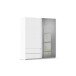 Schwebetürenschrank >Elara< in alpinweiß / Grauspiegel - 181x210x62 (BxHxT)