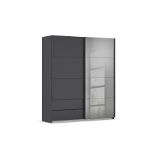 Schwebetürenschrank >Elara< in grau metallic /...
