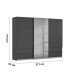 Schwebetürenschrank >Elara< in grau metallic / Grauspiegel - 271x210x62 (BxHxT)