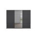Schwebetürenschrank >Elara< in grau metallic / Grauspiegel - 271x210x62 (BxHxT)