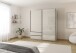 Schwebetürenschrank >Elara< in champagner / Glas champagner - 181x210x62 (BxHxT)