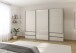 Schwebetürenschrank >Elara< in champagner / Glas champagner - 271x210x62 (BxHxT)