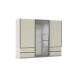 Schwebetürenschrank >Elara< in champagner / Grauspiegel - 271x210x62 (BxHxT)