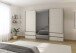 Schwebetürenschrank >Elara< in champagner / Grauspiegel - 271x210x62 (BxHxT)
