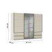 Schwebetürenschrank >Elara< in champagner / Grauspiegel - 271x210x62 (BxHxT)