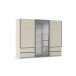 Schwebetürenschrank >Elara< in champagner / Grauspiegel - 271x210x62 (BxHxT)