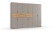 Drehtürenschrank >DIGIT< in SAHARAGRAU + EICHE DEKOR - 270x208x58cm (BxHxT)