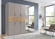 Drehtürenschrank >DIGIT< in SAHARAGRAU / EICHE...