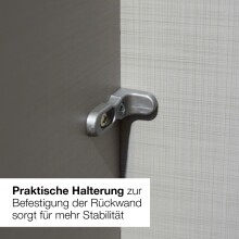 Drehtürenschrank >DIGIT< in SAHARAGRAU / EICHE / SPIEGEL - 270x208x58cm (BxHxT)