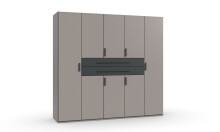 Drehtürenschrank >DIGIT< in SAHARAGRAU DEKOR +...